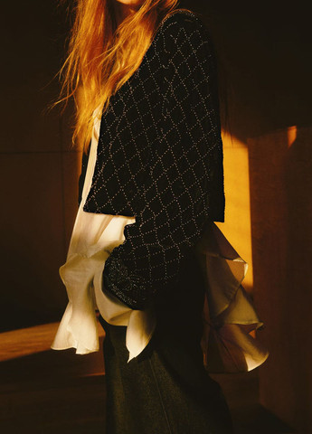 Черный женский жакет H&M геометрический - демисезонный