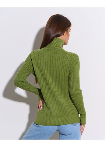 Зелений демісезонний кашеміровий гольф у рубчик Magnet