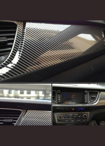 Захисна 2D вінілова плівка для авто з вуглецевого волокна 10×150 см Carbon Black No Brand (350202710)