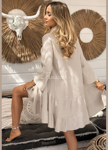 Бежева кежуал сукня No Brand однотонна