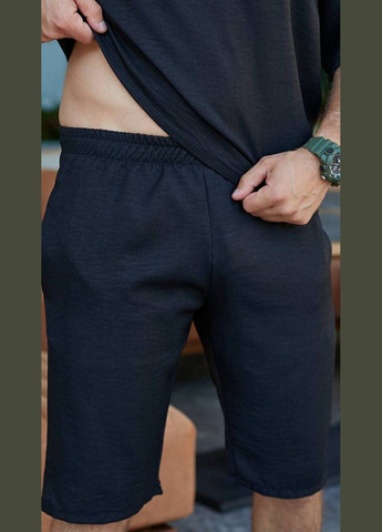 Чорний літній костюм чоловічий No Brand