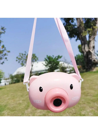 Дитяча іграшка фотоапарат генератор мильних бульбашок із музичними світловими ефектами 9х7х13.5 см (476761-Prob) Свинка Unbranded (290663818)