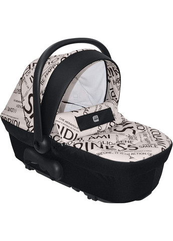 Коляска 3 в 1 DINAMICO UP SMART, черная рама, цвет чернобежевый с буквами (897T/V90/990/844K) CAM (307836222)