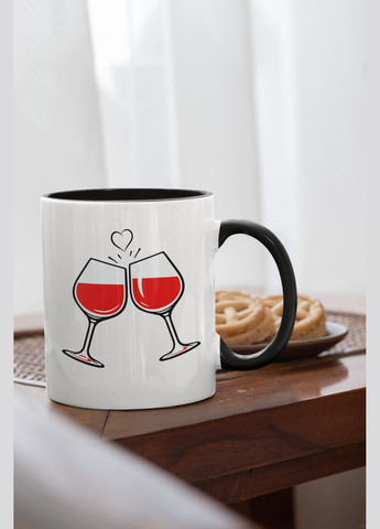 Чашка керамическая с принтом "Марьяна стресс снимает" 330 мл, белая с черной ручкой No Brand (324264456)