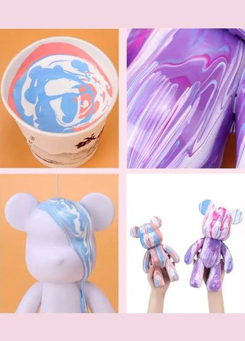 Набір для творчості Fluid Bear Флюїдний Ведмедик DIY Bearbrick з фарбами 23 см (2104618542) No Brand (331605193)