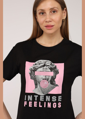 Футболка с коротким рукавом женская цвет черный ЦБ-00275257 Carla Mara - (329728337)