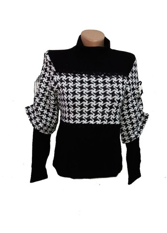 Комбінований демісезонний теплий жіночий джемпер, акрил No Brand