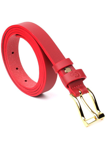 Яркий тонкий кожаный ремень для женщин 22951 Красный Grande Pelle (362971707)