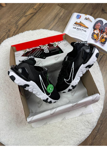 КРОСІВКИ ЖІНОЧІ NIKE REACT VISION BLACK WHITE НАЙК РЕАКТ ВІСІОН No Brand чорні демісезони (367175161)