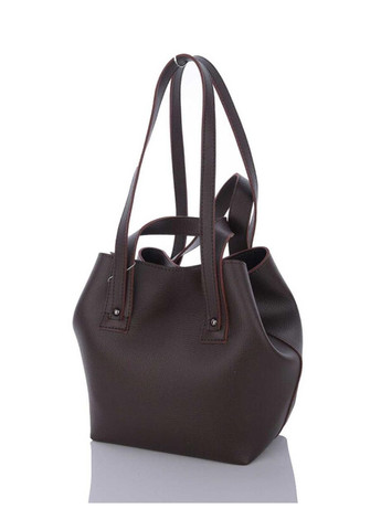 Жіноча сумка-трансформер із чотирма ручками на одне відділення з екошкіри шоколадного кольору «Лінда» WeLassie (298568120)