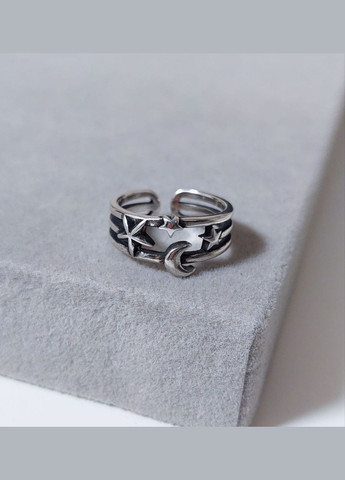 Каблучка зірки та півмісяць MM0056 медичне срібло DeKolie (338211732)