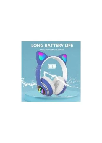 Дитячі бездротові навушники Bluetooth з LED котячими вушками котика Cat 28 Digital (402620495)