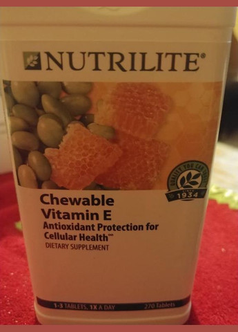 Жевательные таблетки с витамином Е Amway Chewable Vitamin E 270 таблеток Nutrilite (280265989)