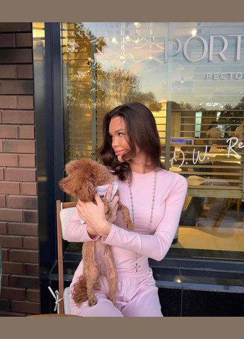 Костюм на всі сезони, однотонний світло-рожевий, красивий, універсальний розмір, підходить для будь-якої пори року No Brand 1581-1 (316220567)