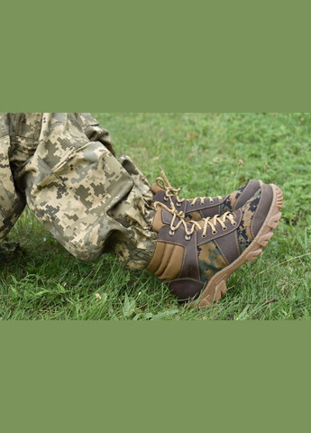 Військові Чоловічі Тактичні Берці Демісезонні. 36-48р Коричневі+Піксель. Теплі та зручні! MSDM-1019 No Brand (301138734)