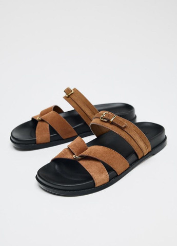 Темно-коричневые шлепанцы Zara