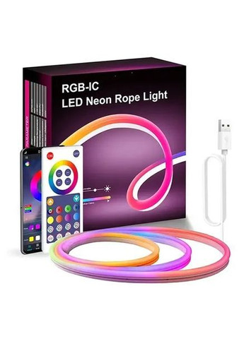 Неоновая светодиодная лента RGB 5м с управлением от телефона SFK-11 Bluetooth UKC (363834592)
