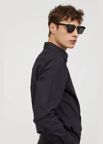 Темно-синяя рубашка H&M