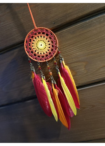 Мини/Авто-ловец снов "Феникс" с перьями утки. Оберег-подвеска в машину. Амулет на зеркало заднего вида Dream Studio (363057479)