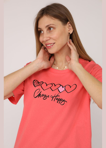 Футболка з коротким рукавом жіноча колір рожевий ЦБ-00272839 Yuki - (333801633)