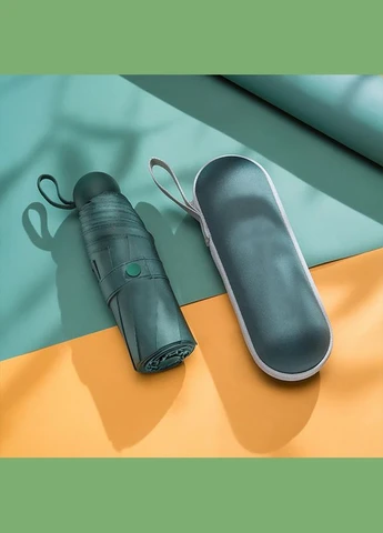 Темно-зелена} мінізонт 190t dark green кишеньковий із чохлом капсулою 10 шт. Lesko (352011951)