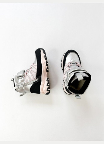 Серебряные зимние ботинки 26 г 16,8 см серебряный артикул з145 Clibee