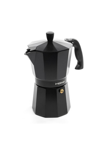 Кофеварка гейзерная 300 мл Black Moon 6 чашек черный алюминий Holmer Кофеварка гейзерная 300 мл Black Moon 6 чашек черный алюминий (315959395)