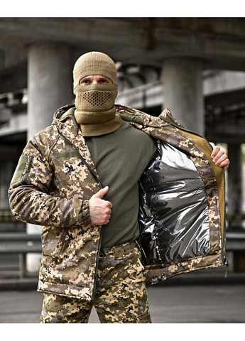 Армійський чоловічий зимовий костюм SoftShell піксель No Brand
