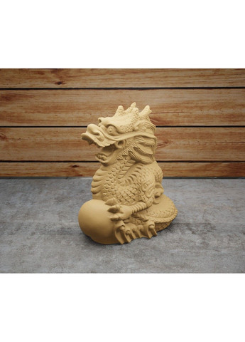 Статуетка дракона з кулею - яйцем. Символ 2024 року. Золотистий, 5 см ЗаСвіт (280940662)