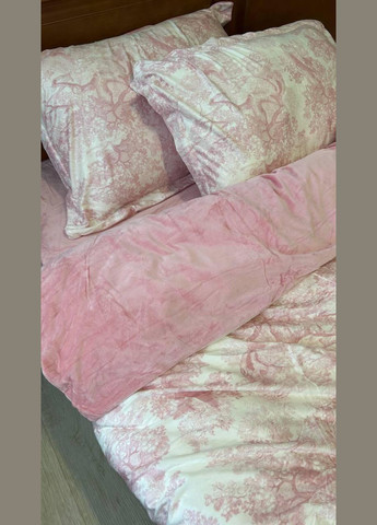 Постільна білизна велюрова Євро Рожевий (П4К-velur-sakura-001) No Brand (308754809)