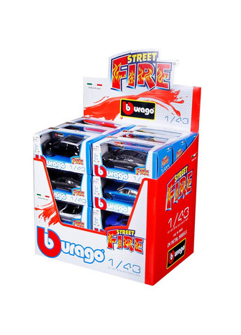 Автомодель у червоному диспенсері, 1:43, 1 шт. в асортименті () Bburago 18-30010R (333654556)