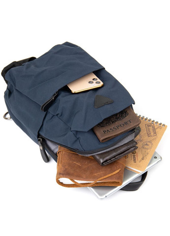 Сумка слинг мужская через плечо нейлоновая синяя 20633 Vintage (362418016)