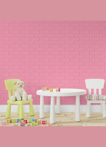 3D панель самоклеюча цегла Рожевий 700х770х3мм (004-3) Sticker Wall (300241673)
