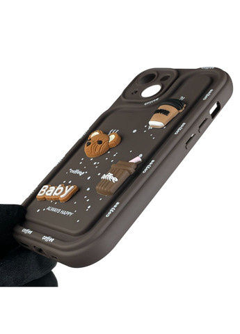 Чехол для iPhone 13 с 3д рисунком детский женский объёмный на айфон 13 коричневый Apple (366019597)