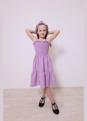 Летний сарафан с повязкой на голову для девочки Polin Line в горошек