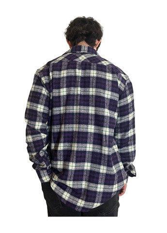 Темно-фиолетовая кэжуал рубашка в клетку No Brand