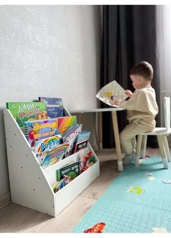 Полка для книг детская Монтессори "Mini" (Белая) Вісім Рук (302969352)