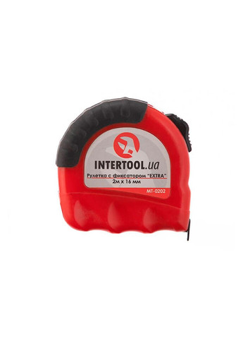 Рулетка вимірювальна 2 м х 16 мм металева з гумовими вставками для точних вимірювань Intertool (332205796)