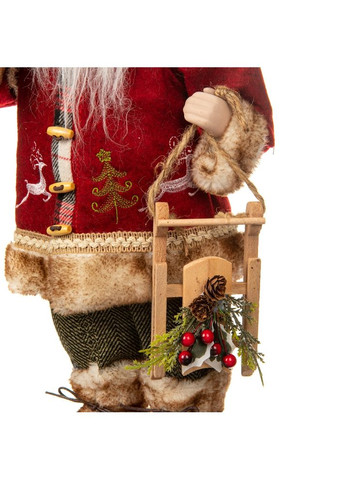 Фигурка новогодняя Санта с санками 46 см Uniсorn Studio 16011-008 текстиль Unicorn Studio (346533101)