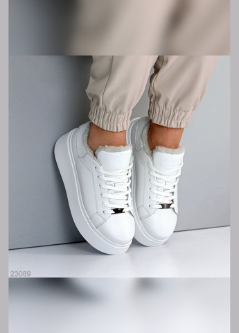 Натуральные зимние кроссовки No Brand белые зима (314996771)