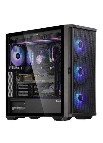 Корпус Z10 Plus, без БП, 2xUSB3.0, 1xUSB TypeC, 3x140mm ARGB fans, 1x120mm ARGB fans, TG Side Panel, EATX, Black Zalman (314781116)