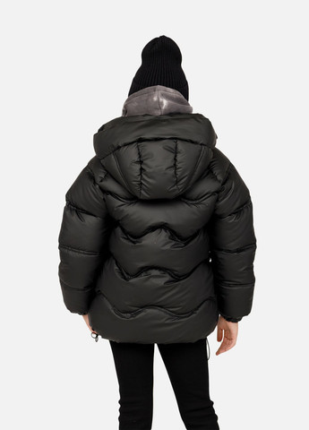 Чорна зимня куртка для дівчинки колір чорний цб-00255555 Yuki