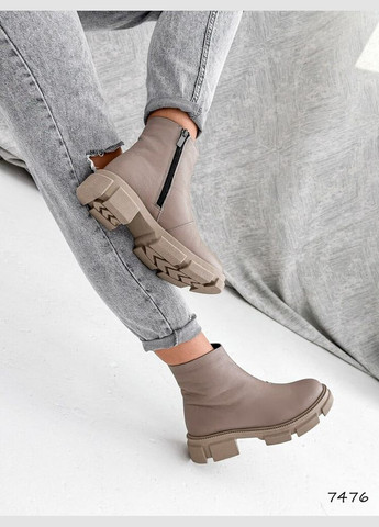 Демісезонні шкіряні бежеві черевики, шкіряні черевики демі Garti Linda (302497193)