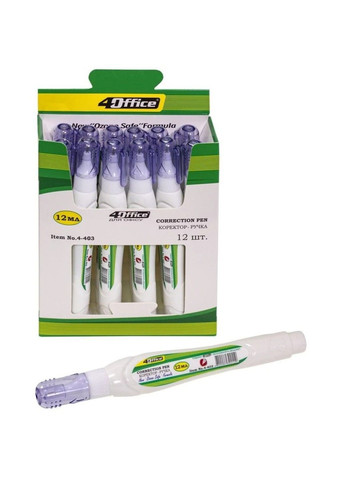 Корректор-ручка металический клапан 12 мл 4-403 4Office (372126546)