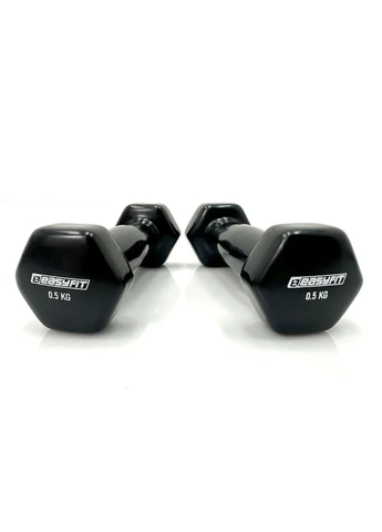 Гантель для фитнеса 0.5 кг с виниловым покрытием черная EasyFit (340273651)