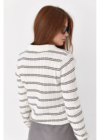 Кофта-поло на ґудзиках у кіску - молочний колір Lurex (361056867)