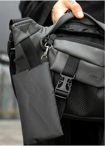 Большая мужская поясная сумка бананка из экокожи Графитовая (859038721) Sambag (361244843)