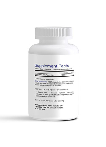 CLA 1000мг. кон'югована лінолева кислота для спортсменів 120 капс. Bionic Formula (369154372)