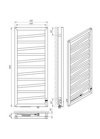 Электрический полотенцесушитель Зебра Мираж ЧКЧ 11 500Х1200 Э Laris (318681596)