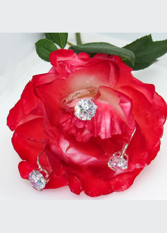 Серебряное кольцо с крупным круглым камнем "Круглая классика" 19 No Brand (350667607)